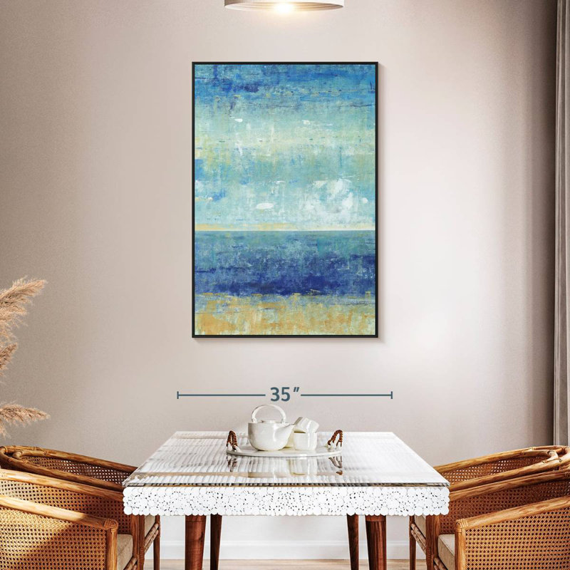 Plage Horizon II, 31 po x 46 po, Cadre flottant noir