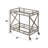 Antique Gold Serving Cart With Mirrored Top And Open Bottom Shelf Storage Metal In Compartment-1278767335