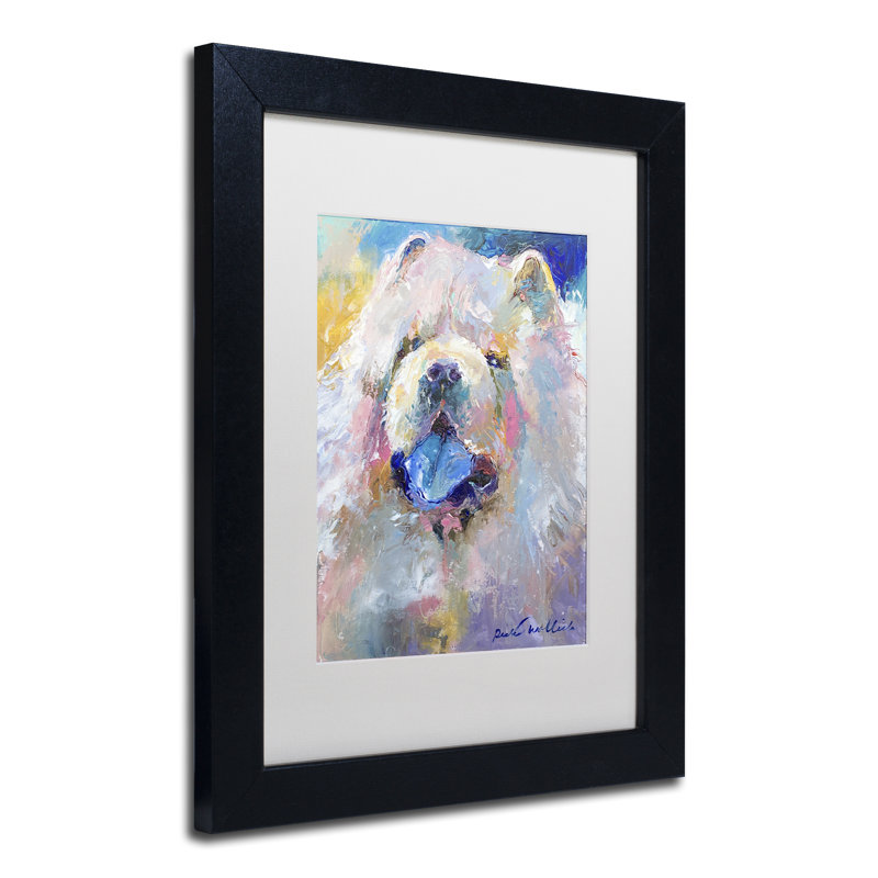 « art chow », reproduction sur toile, H 14 po x l 11 po x P 0,5 po, Cadre noir, Blanc