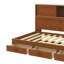 Lit de jour fonctionnel en bois simple avec trois tiroirs de rangement, une tablette supérieure souple et une collection de prises avec ports USB-1985884503