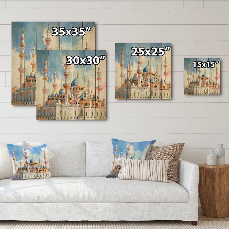 Mosquée Kamyri, Expressions II sur impression sur bois, H 35 po x l 35 po x P 0,78 po