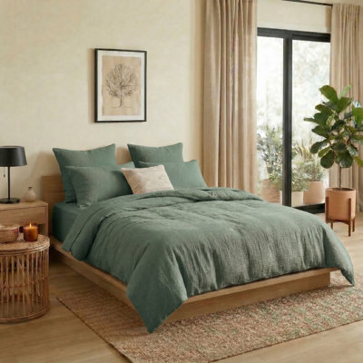 Ensemble de housse de couette en mousseline de coton