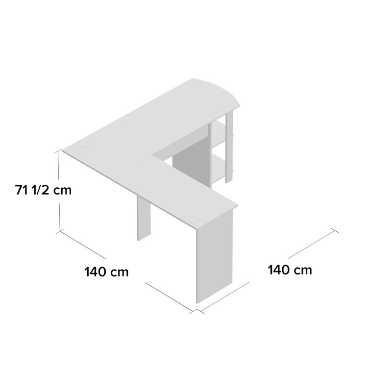 Glenhaven L-Shaped Computer Desk, Beech