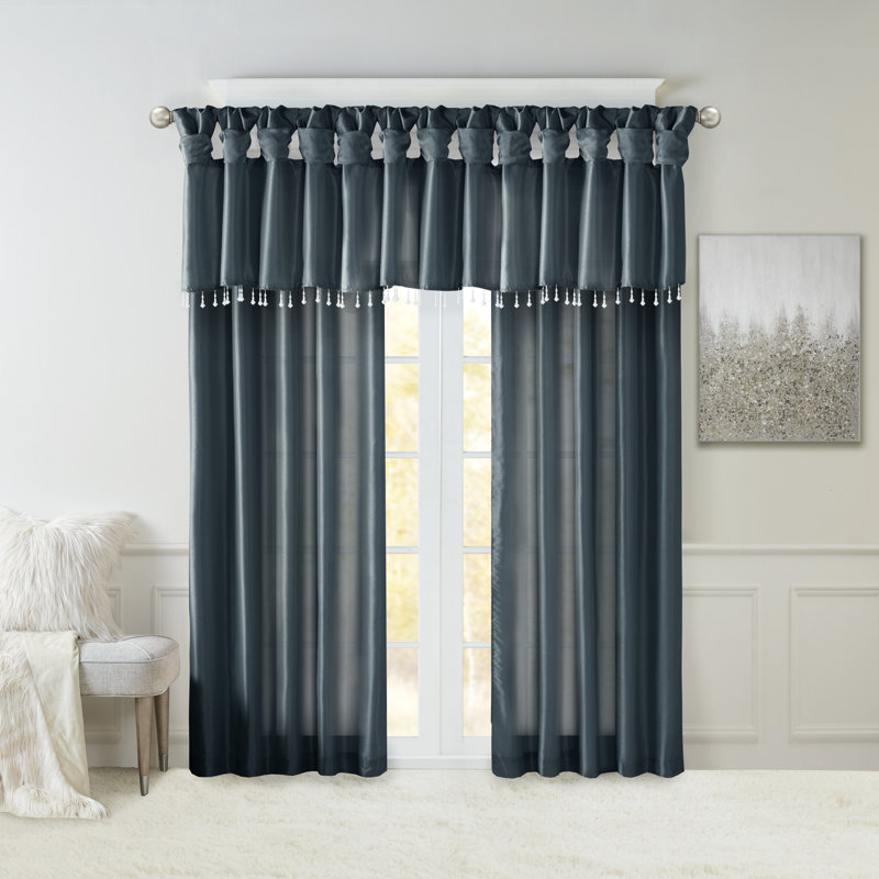 Ivory Faux Silk Extra Long Tab Top Drapes