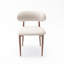 Ensemble de 4 chaises d'appoint de style campagnard, revêtues de chenille avec structure en métal, de couleur beige, taille compacte pour la salle à manger de cuisine