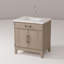 Ensemble de meuble-lavabo simple avec plateau en marbre et robinet-753717108
