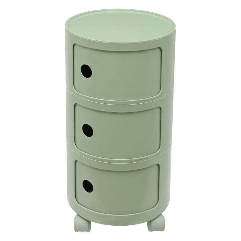 Rangement à 3 niveaux avec tiroir et armoire, Vert