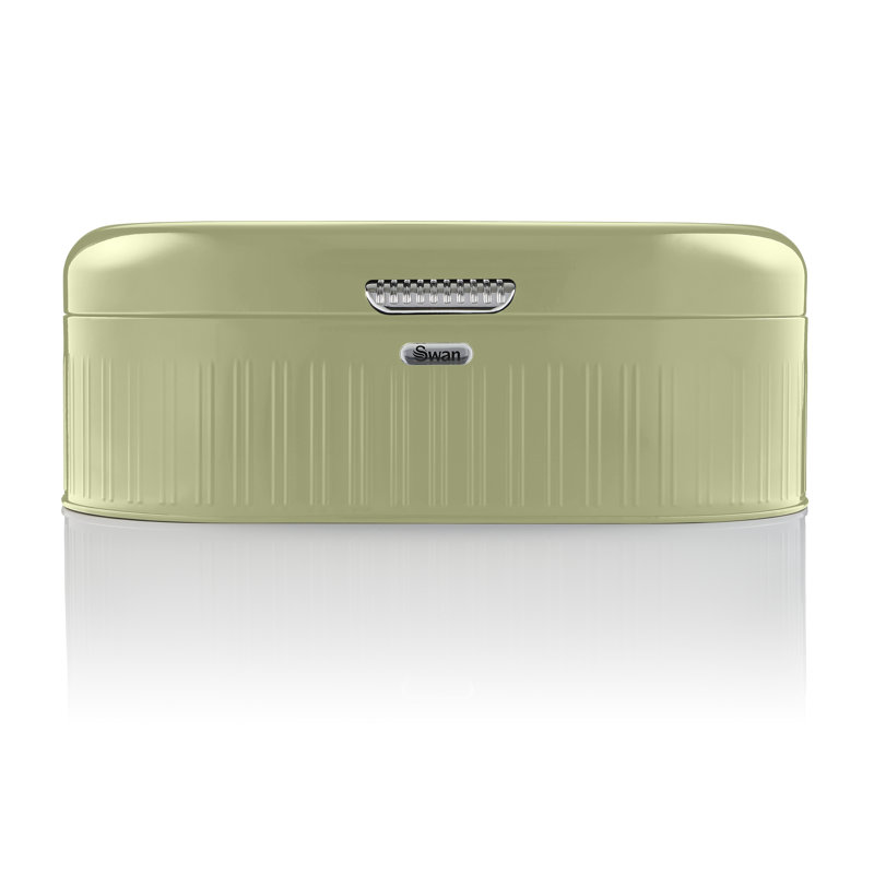 Swan Retro Bread Bin, Generous Storage Capacity, Easy-Opening Lid, One Size, Green