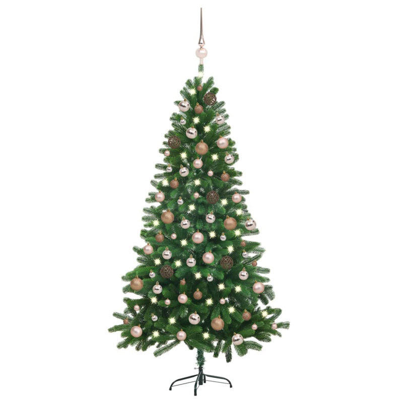 Artificial Christmas Tree with LEDs&Ball Set, 4.92ft H