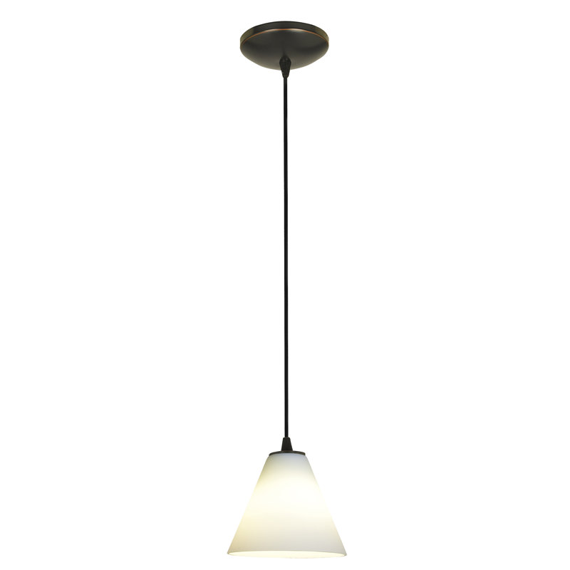 Cascio 1 - Light Single Pendant, White, Oil Rubbed Bronze
