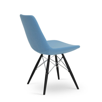 Chaise de salle à manger rembourrée en cuir véritable mw Eiffel