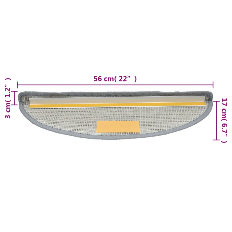 Carpet Stair Treads Grey 56x17x3 cm
