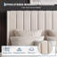 Structure de lit grand format en velours avec tête de lit à oreilles de 52 po de hauteur | Rangement sous le lit, tête de lit haute, style Morden, assemblage simple, dossier rembourré confortable-133591337-133591338