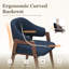 Fauteuil de salle à manger moderne et minimaliste rembourré en lin avec pieds en bois massif-1592195133