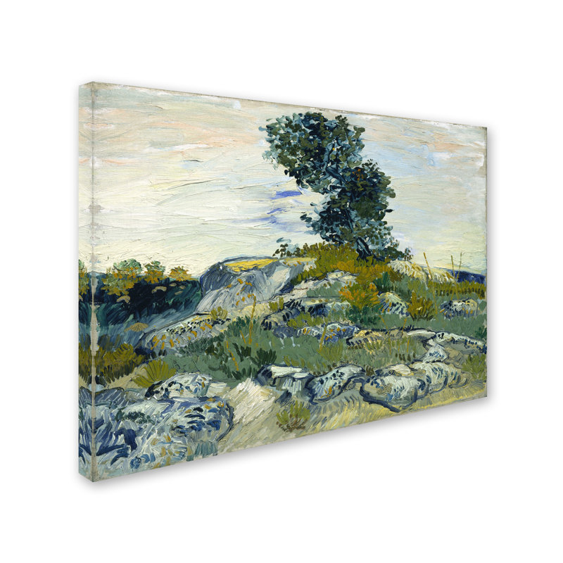 «The Rocks» par Vincent Van Gogh - reproduction d'art sur toile tendue, H 14 po x l 19 po