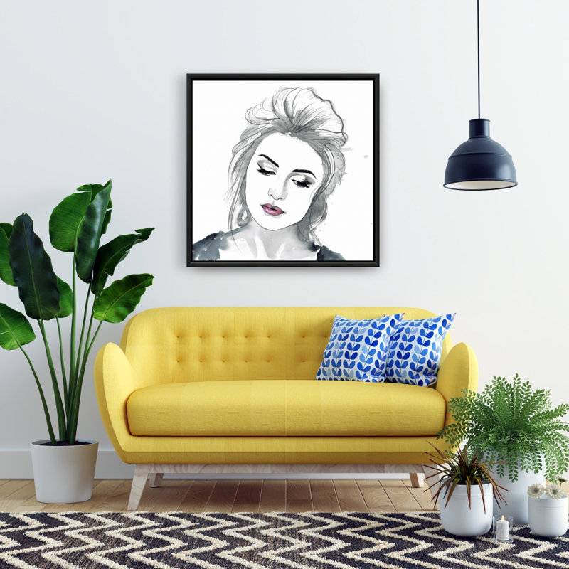 "Femme délicate à l'aquarelle", H 24 po x l 24 po