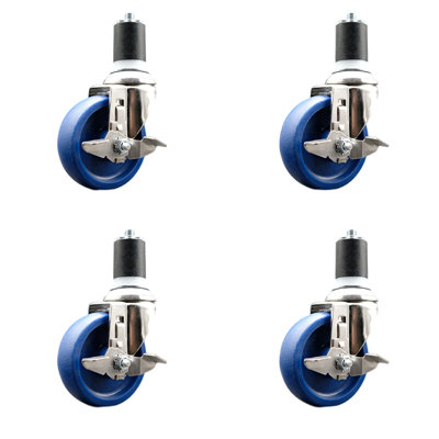 Solid Poly Swivel Caster with Brake