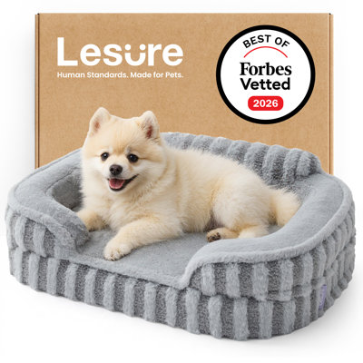 Lit pour chien Lesure, lit orthopédique imperméable pour animaux de compagnie avec côtés, fond antidérapant à haut dossier et canapé en mousse pour caisse d'œufs avec housse amovible et lavable