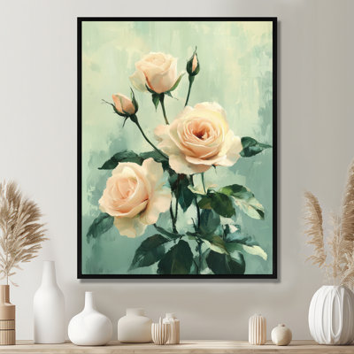 Allie rose vert jardin roses Serenity I - roses, art mural