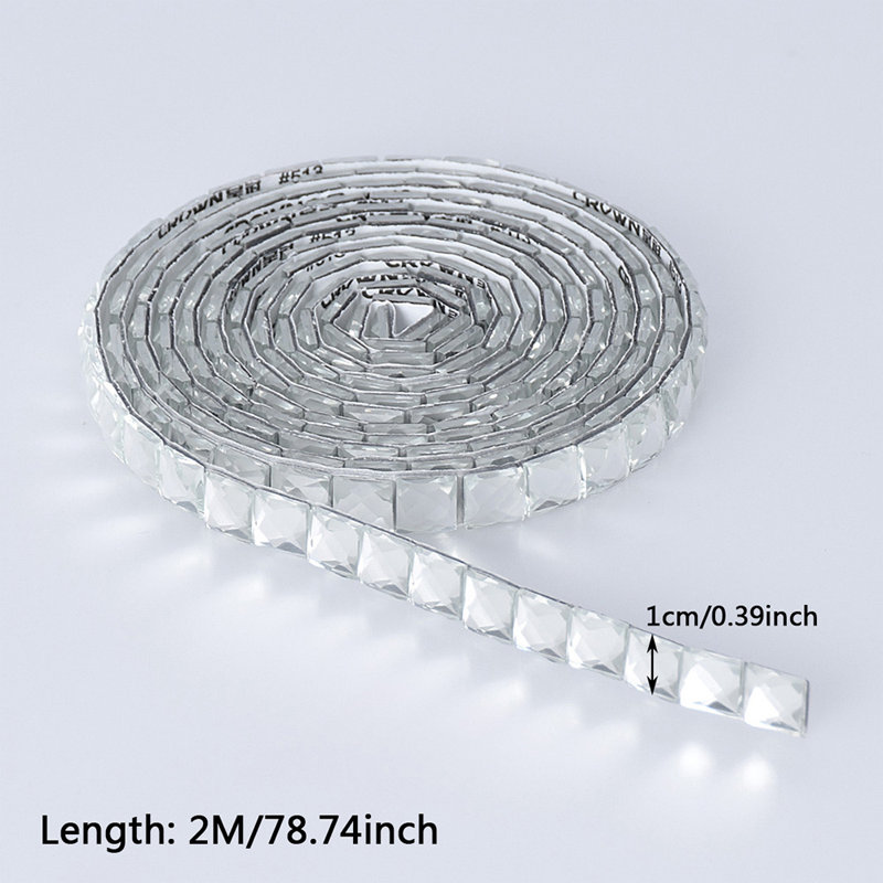2Meter Mirror Mosaic Strip Self-Adhesive Crystal Diamond Glass Wall Sticker