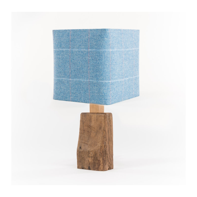 Cawley Solid Wood Table Lamp, Blue