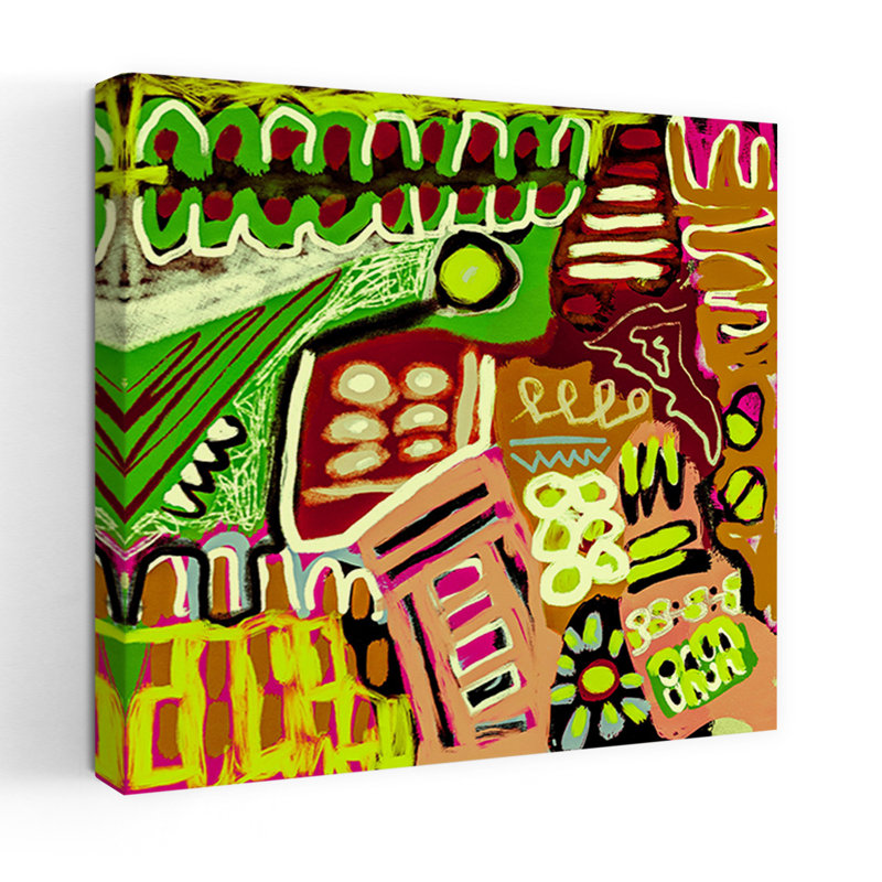 Art contemporain, art moderne abstrait rêveur, H 36 po x l 36 po