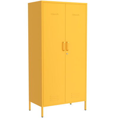 2 Door Wardrobe 67 Inch Purple Metal Storage Cabinet With Hanging Rod Office Double Door Lockable Metal Adjustable Shelves Wardrobe Bedroom Home Offic by Wrought Studio