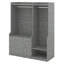 Garde-robe ouverte en bois avec tiroirs et tablettes-106861958