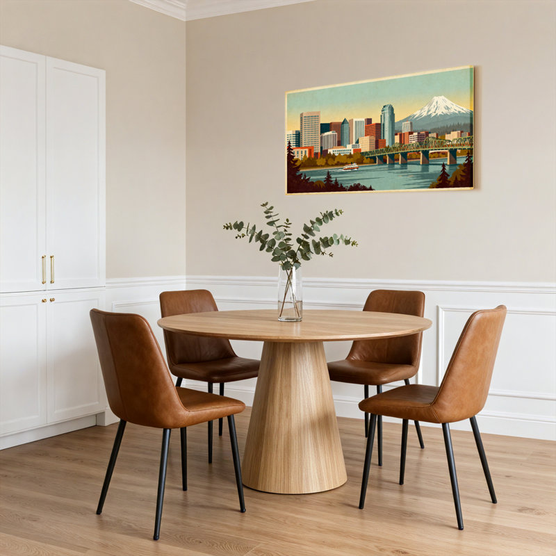 Tableau sur toile représentant un paysage urbain de Seattle avec le mont Rainier (lot de 1), H 20 po x l 40 po