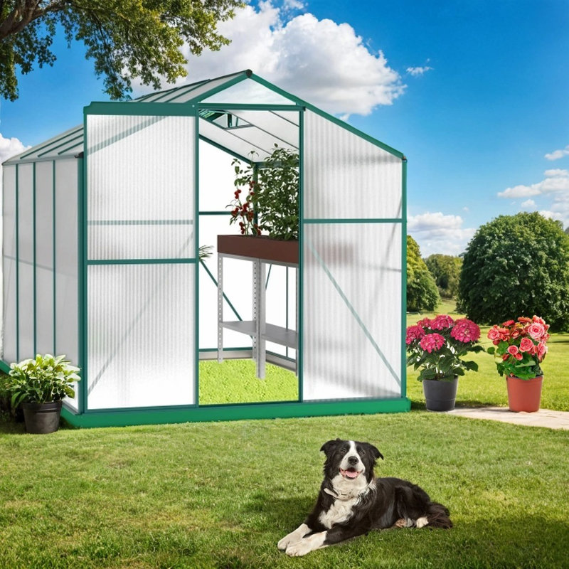 6' W x8' D Greenhouse, Green