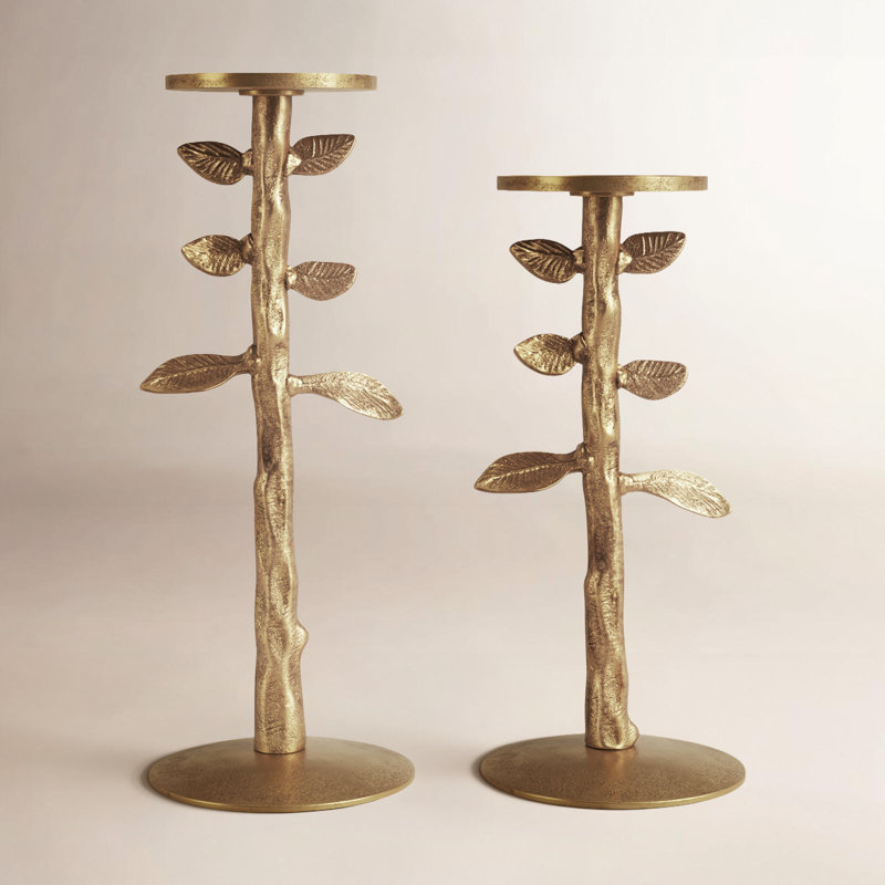 Ensemble de chandelles de table en aluminium 2 pièces Tindra