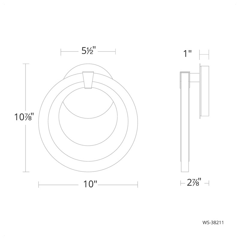 Serenity 1 - Light LED Armed Sconce, Matte Black