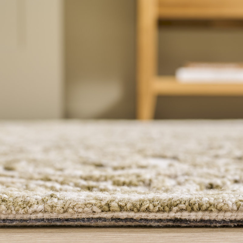 Laine touffetée à la main MSR Trace; Tapis damassé en coton et latex, Tapis de couloir 2 pi 3 po x 8 pi