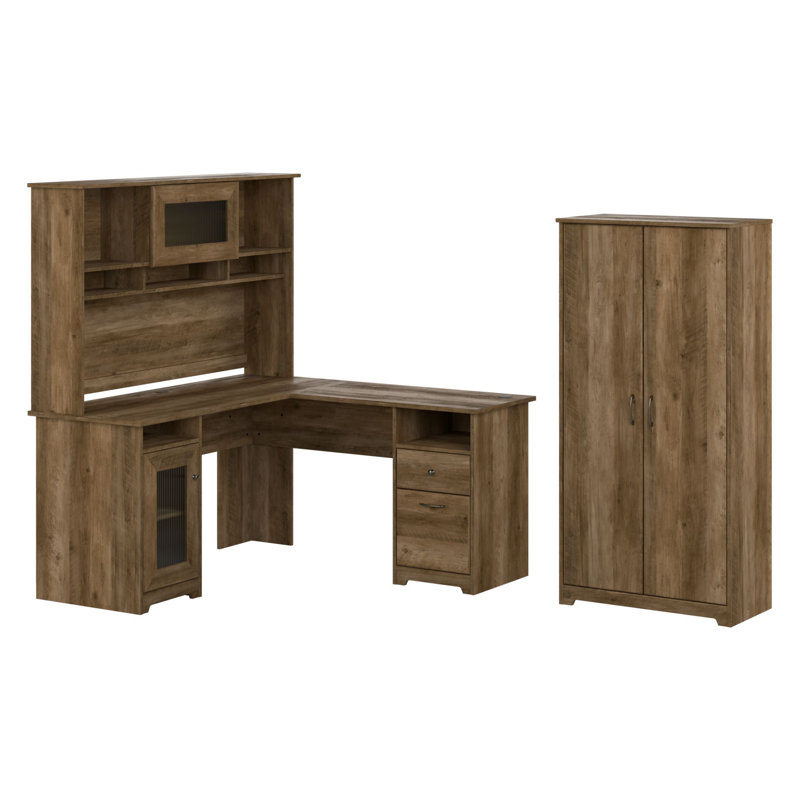 Katia 3 Piece Writing Desk Office Set, Reclaimed Pine