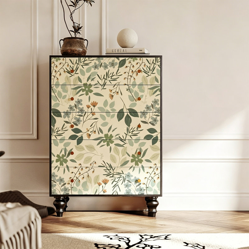 Commode 5 tiroirs Vintage Green