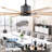76 Inch Ceiling Fan With Lights Remote Control 8 Solid Wood Blades With 18W Dimmable Led Light
