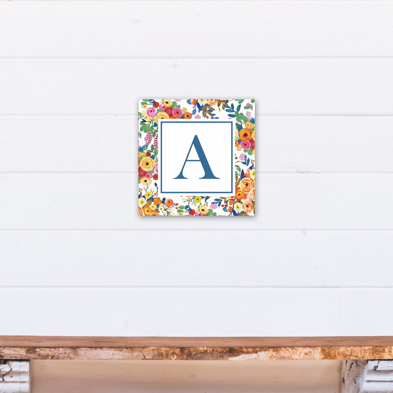 «Wildflower Monogram», art textuel sur toile tendue, A