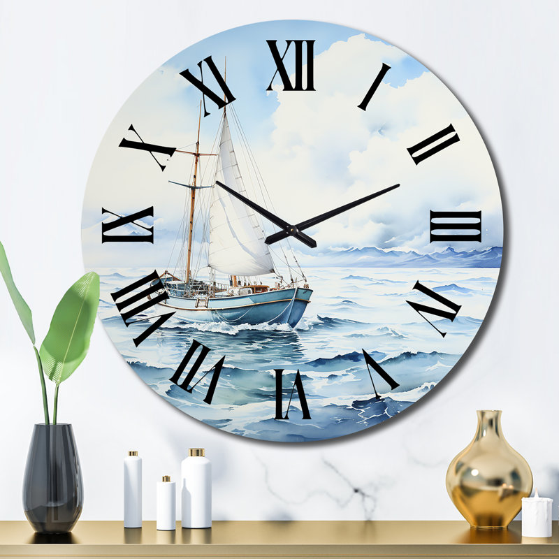 Horloge murale marine et plage Capturethe Vastness I, Grand