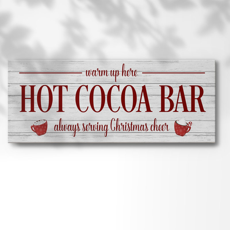 Bar de chocolat chaud, H 12 po x l 30 po x P 1,5 po