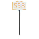 Double Arch Modern Economy Address Plaque (Holds up to 3 Characters)