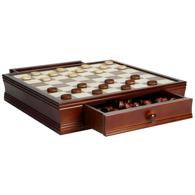 Prodigy 19-in Wooden Chess and Checkers Set