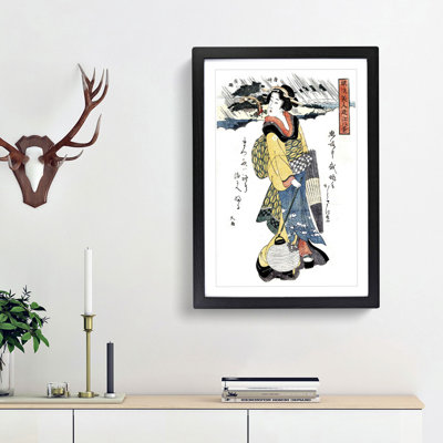 Evening Rain at Karasaki by Eizan Kikukawa - Picture Frame Painting Print