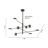Modern 8 Light LED Black Linear Chandelier