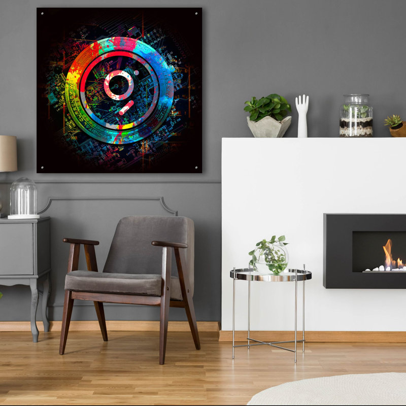«The Graph Grt Crypto Power» par Epic Portfolio, art mural en verre acrylique, H 36 po x l 36 po x P 0,2 po