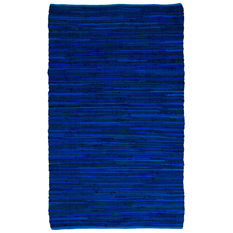 Burkhart Rug Hand Woven Cotton Striped Rug, Rectangle 4' x 6'