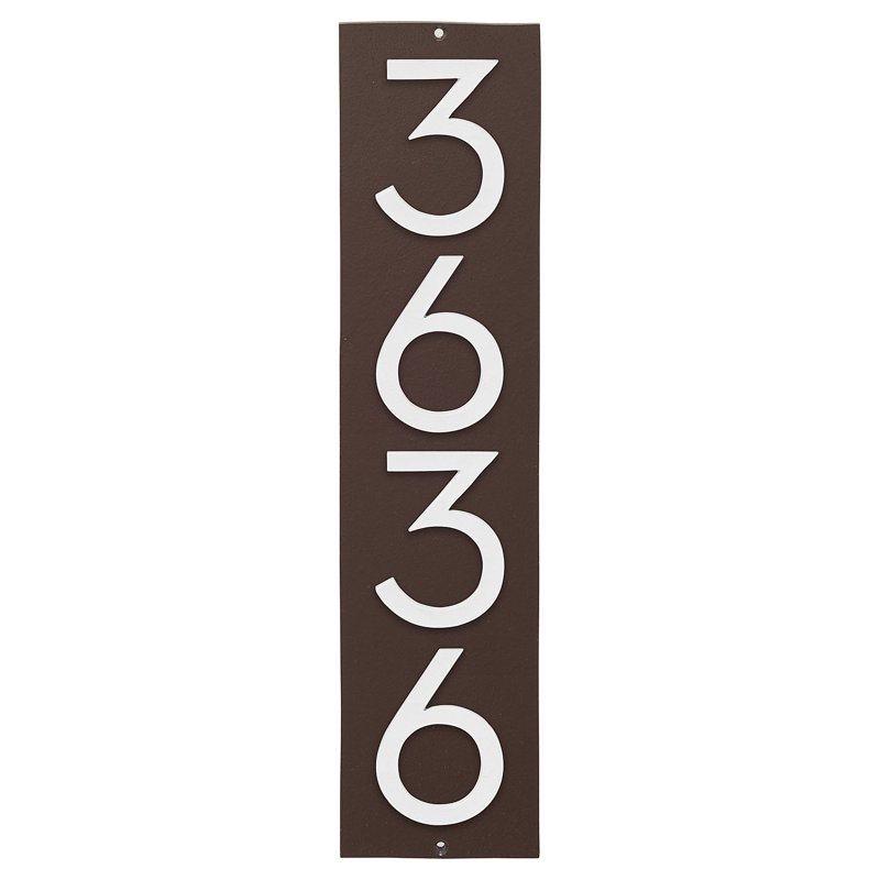Plaque murale rectangulaire verticale flottante 6 po, Bronze romain / blanc, Oui