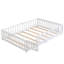 Lit grand format avec porte, cadre de lit plateforme en bois massif avec clôture, convient aux enfants, bois de pin-761764030