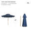 Dark Blue 9' Patio Umbrella - With Frame For Garden, Deck, Pool Stable Base