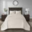 Couvre-lit double réversible crème - Coton prélavé pour une sensation sereine, un motif, une douceur traitée, un motif élégant,