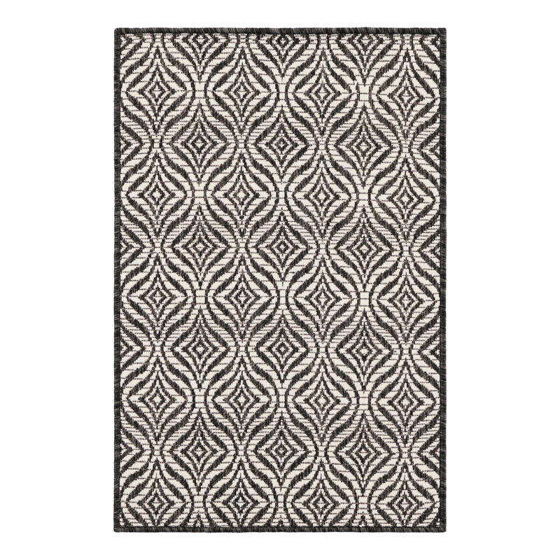 Tapis gris anthracite / ivoire Alishba, Rectangle 2 pi x 3 pi 1 po